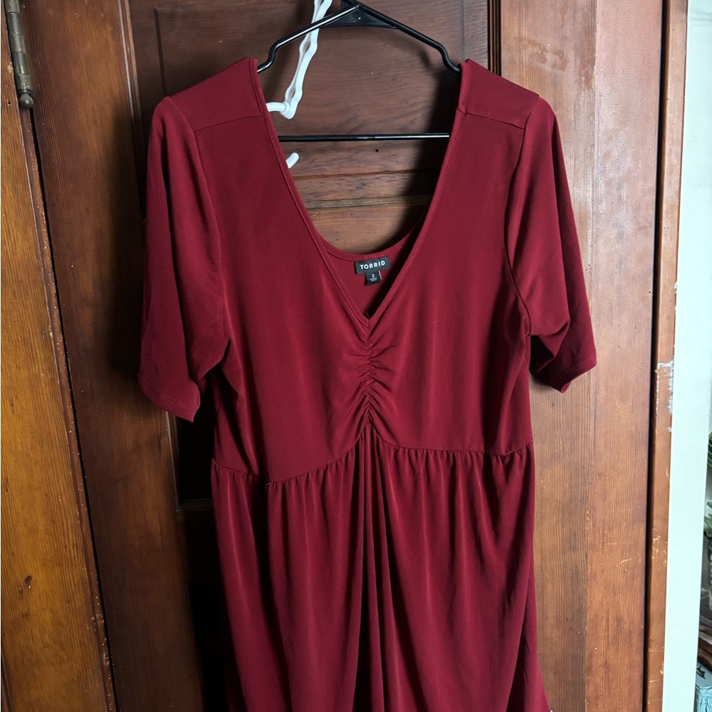 Torrid deep red baby doll top